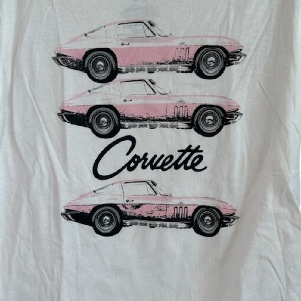 GM Corvette Licensed Men's White Cotton/Poly T-shirt XS NWOT‎